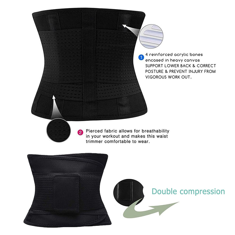 Women Corset Latex Trainer Body Shaper Slimming Sheath Belly Girdles Steel Workout Belt