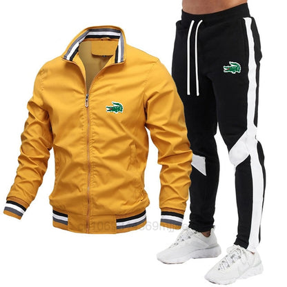 Jogging Men&#39;s Clothing Men&#39;s Full Men&#39;s Suit 2-piece Men&#39;s Suit Top Men&#39;s Sweatshirt Sports Training Set Jacket