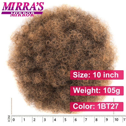 Afro Puff Drawstring Ponytail Hair 10 Inch Short Afro Kinkys Curly Afro Bun Extension Hair