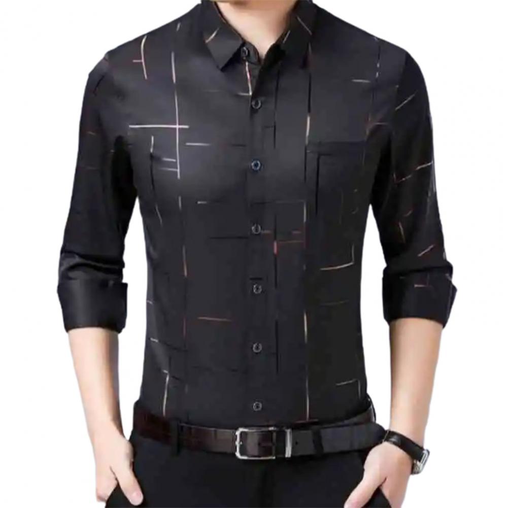 Elegant Men Single-breasted Cardigan shirt With Button