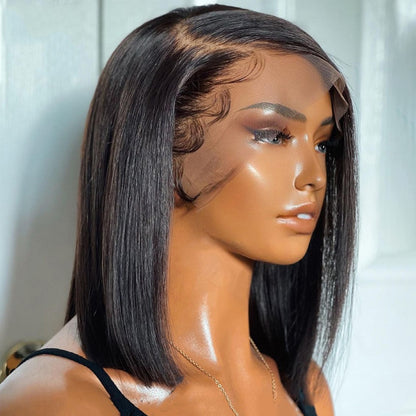 Human Hair Wigs Brazilian Straight Bob Wigs For Women Transparent Frontal Wig On Sale Cheap PrePlucked Lace Wigs Natural Hair