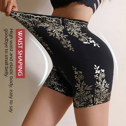 Women  Body Contortions High Waists, Hip Lifts, Gold Stamping Safety Leggings