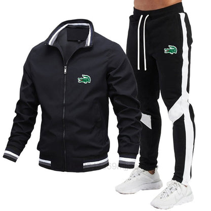 Jogging Men&#39;s Clothing Men&#39;s Full Men&#39;s Suit 2-piece Men&#39;s Suit Top Men&#39;s Sweatshirt Sports Training Set Jacket