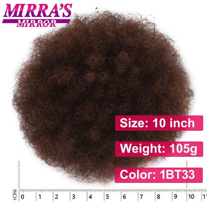 Afro Puff Drawstring Ponytail Hair 10 Inch Short Afro Kinkys Curly Afro Bun Extension Hair