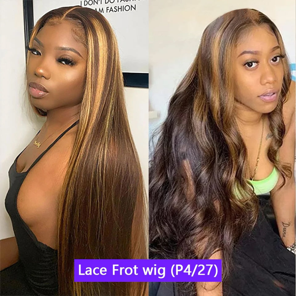 Highlight Wig Human Hair Honey Blonde Transparent Lace Wigs Remy T Part Brazilian Bone Straight Lace Front Human Hair Wigs