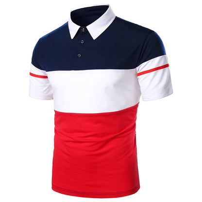 Men Polo  Shirt Short Polo Shirt Contrast Color Polo  Casual Fashion Men tops