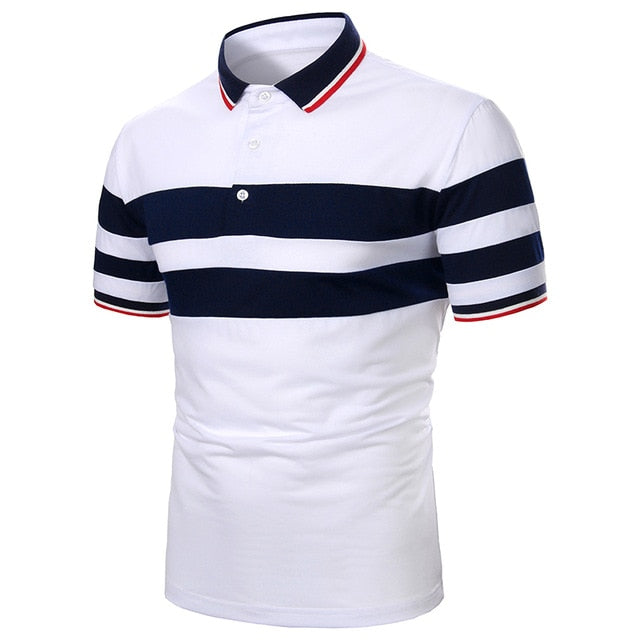 Men Polo  Shirt Short Polo Shirt Contrast Color Polo  Casual Fashion Men tops