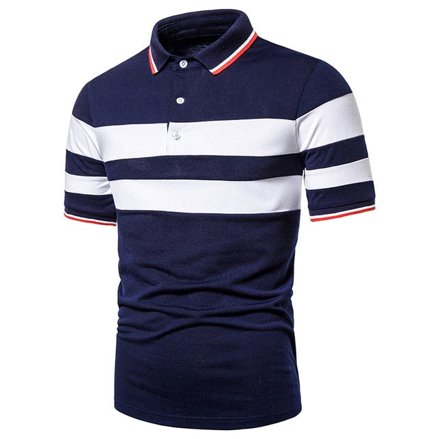 Men Polo  Shirt Short Polo Shirt Contrast Color Polo  Casual Fashion Men tops