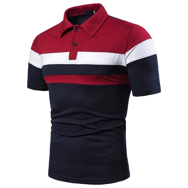 Men Polo  Shirt Short Polo Shirt Contrast Color Polo  Casual Fashion Men tops