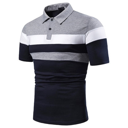 Men Polo  Shirt Short Polo Shirt Contrast Color Polo  Casual Fashion Men tops