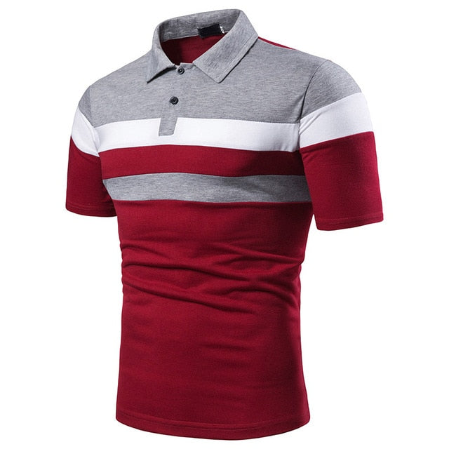 Men Polo  Shirt Short Polo Shirt Contrast Color Polo  Casual Fashion Men tops