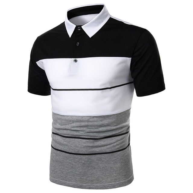 Men Polo  Shirt Short Polo Shirt Contrast Color Polo  Casual Fashion Men tops