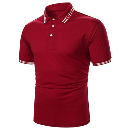 Men Polo  Shirt Short Polo Shirt Contrast Color Polo  Casual Fashion Men tops