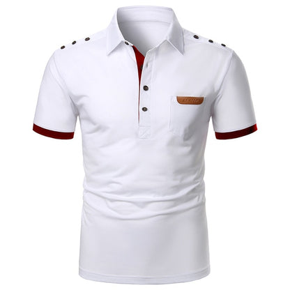 Men Polo  Shirt Short Polo Shirt Contrast Color Polo  Casual Fashion Men tops