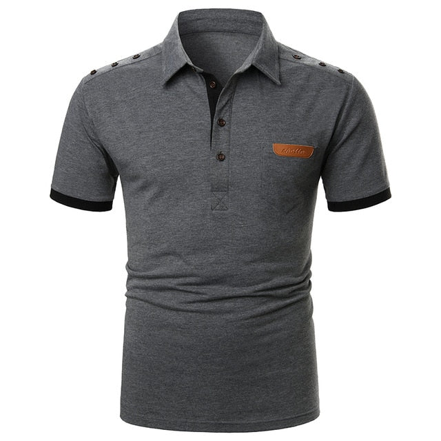 Men Polo  Shirt Short Polo Shirt Contrast Color Polo  Casual Fashion Men tops