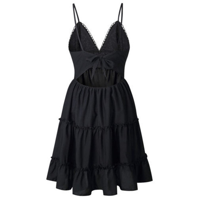 Summer Women Dress Sexy Mini Beach Dresses Sleeveless Mini Ruffle Dress