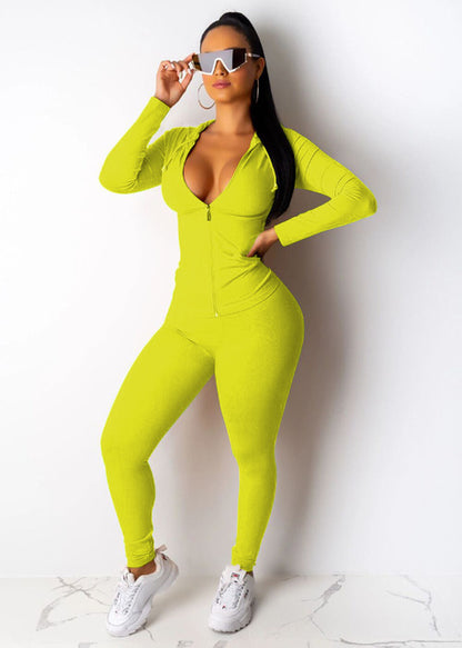 Two Piece Set Tracksuit Women Festival Clothing Fall Winter Top+Pant Sweat Suits