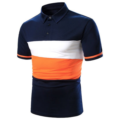 Men Polo  Shirt Short Polo Shirt Contrast Color Polo  Casual Fashion Men tops