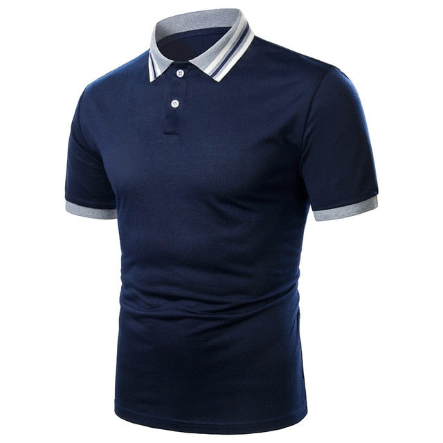 Men Polo  Shirt Short Polo Shirt Contrast Color Polo  Casual Fashion Men tops