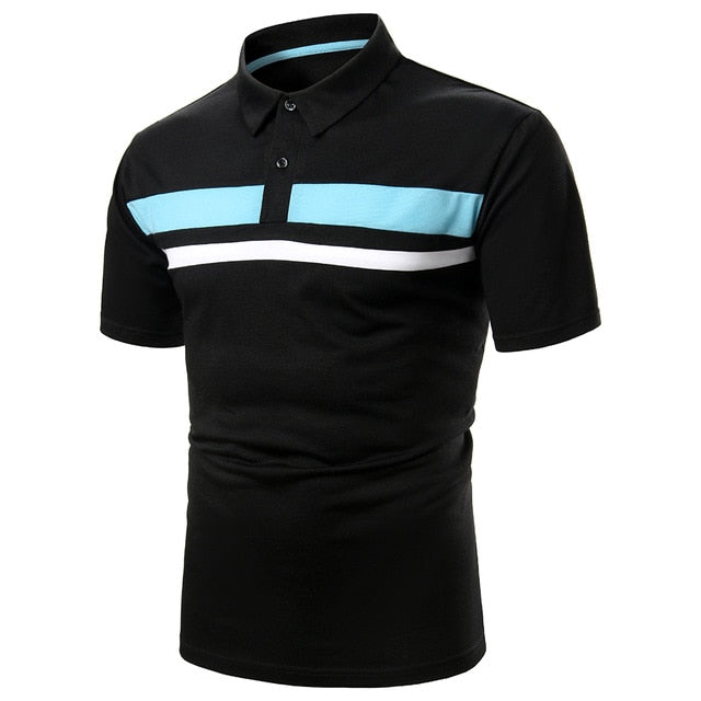 Men Polo  Shirt Short Polo Shirt Contrast Color Polo  Casual Fashion Men tops