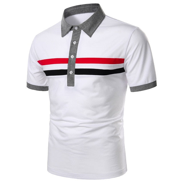 Men Polo  Shirt Short Polo Shirt Contrast Color Polo  Casual Fashion Men tops