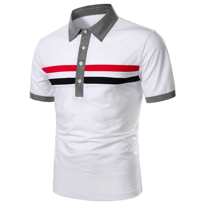 Men Polo  Shirt Short Polo Shirt Contrast Color Polo  Casual Fashion Men tops