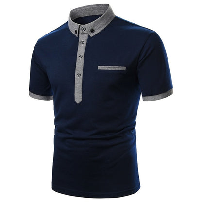 Men Polo  Shirt Short Polo Shirt Contrast Color Polo  Casual Fashion Men tops