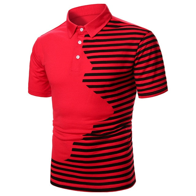 Men Polo  Shirt Short Polo Shirt Contrast Color Polo  Casual Fashion Men tops