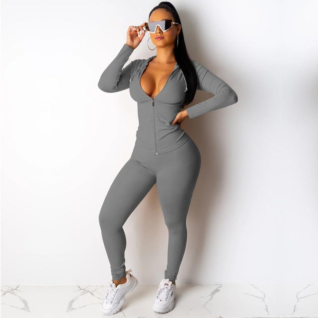 Two Piece Set Tracksuit Women Festival Clothing Fall Winter Top+Pant Sweat Suits