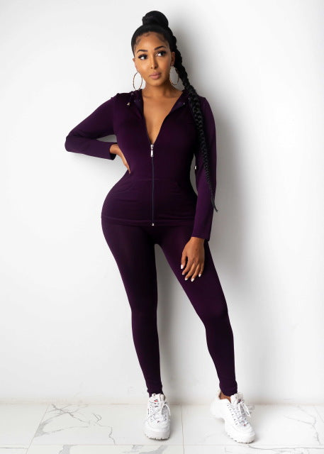 Two Piece Set Tracksuit Women Festival Clothing Fall Winter Top+Pant Sweat Suits