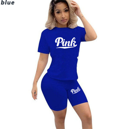 Casual Skinny Biker Home 2 Pieces Sets Women Suit for Fitness Shorts