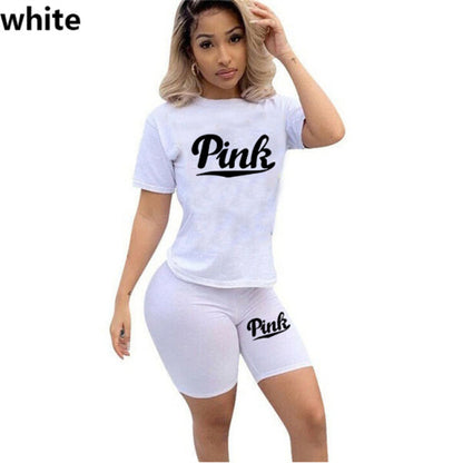 Casual Skinny Biker Home 2 Pieces Sets Women Suit for Fitness Shorts