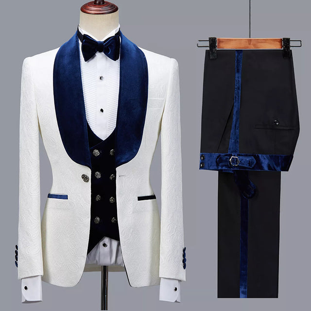 Latest Design British Style Printing Men Suit Casual Single-Breasted Wedding