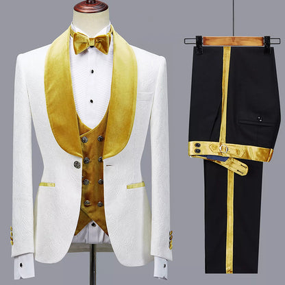 Latest Design British Style Printing Men Suit Casual Single-Breasted Wedding