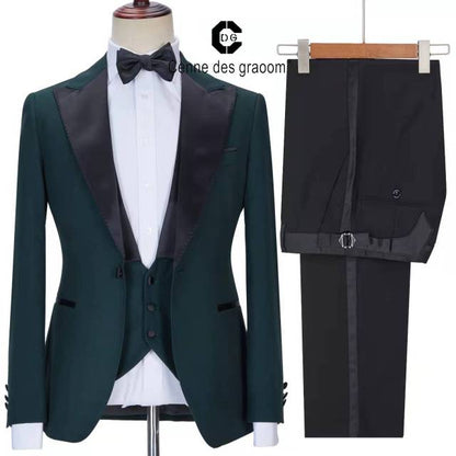 Latest Design British Style Printing Men Suit Casual Single-Breasted Wedding