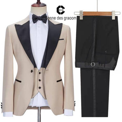 Latest Design British Style Printing Men Suit Casual Single-Breasted Wedding