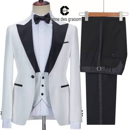 Latest Design British Style Printing Men Suit Casual Single-Breasted Wedding