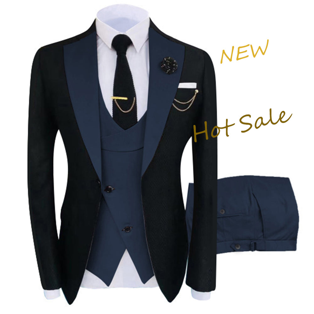 New Costume Homme Luxury Men Suit Regular 3 Pieces Set Jacket+Trousers+Vest