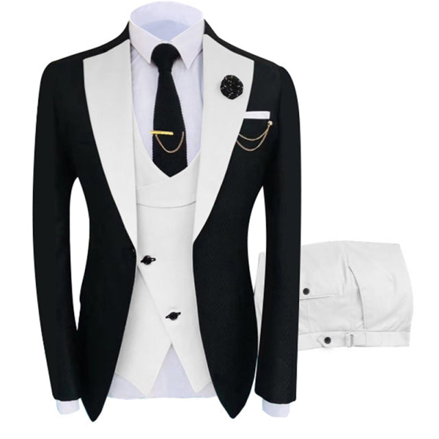 New Costume Homme Luxury Men Suit Regular 3 Pieces Set Jacket+Trousers+Vest