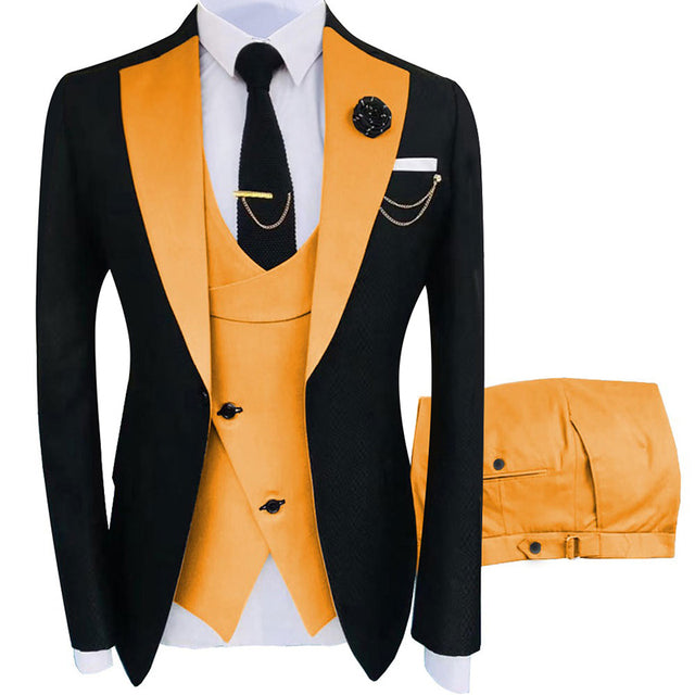 New Costume Homme Luxury Men Suit Regular 3 Pieces Set Jacket+Trousers+Vest