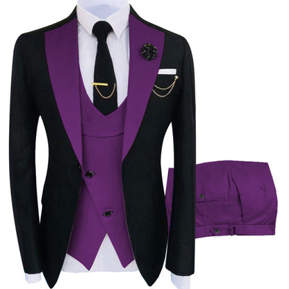 New Costume Homme Luxury Men Suit Regular 3 Pieces Set Jacket+Trousers+Vest