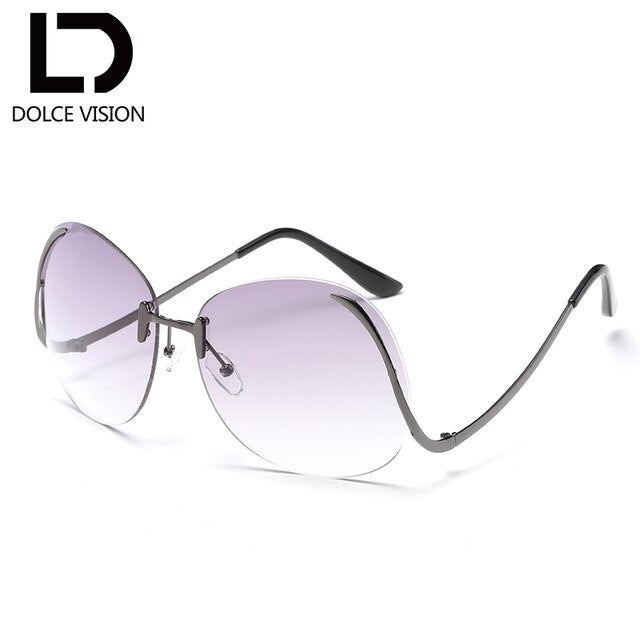 DOLCE Rimless Sunglasses Women Trend Shades Gradient