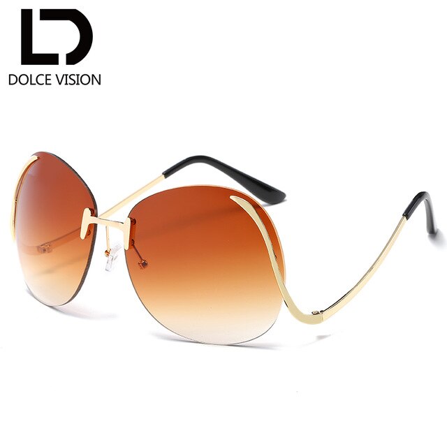 DOLCE Rimless Sunglasses Women Trend Shades Gradient