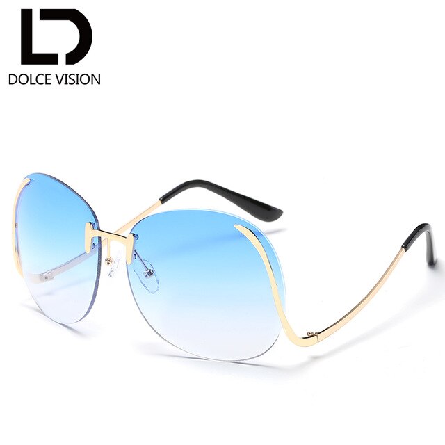 DOLCE Rimless Sunglasses Women Trend Shades Gradient