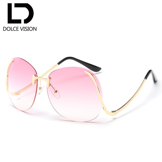 DOLCE Rimless Sunglasses Women Trend Shades Gradient