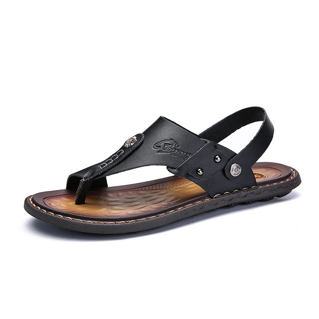 Sandales Flip Flop Pour Hommes  en Cuir /  Men's Flip Flop Leather Sandals