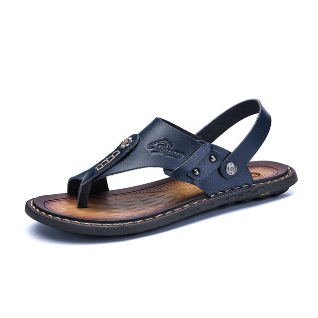 Sandales Flip Flop Pour Hommes  en Cuir /  Men's Flip Flop Leather Sandals